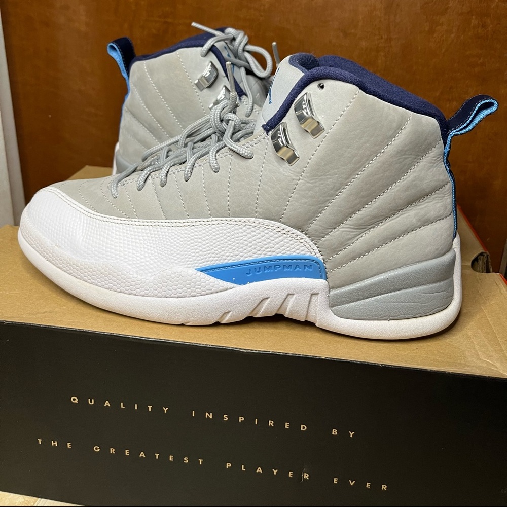Size 8 Men’s- Jordan 12 Retro Grey University Blue  unc 2016 Preowned OG All